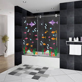 Bathroom Decor Door Vinyl Decals - Funny Bath Room Art For Shower Doors - Cute Ideas Kids Stickers Prints - Home Themes Fun Glass Murals - Decords