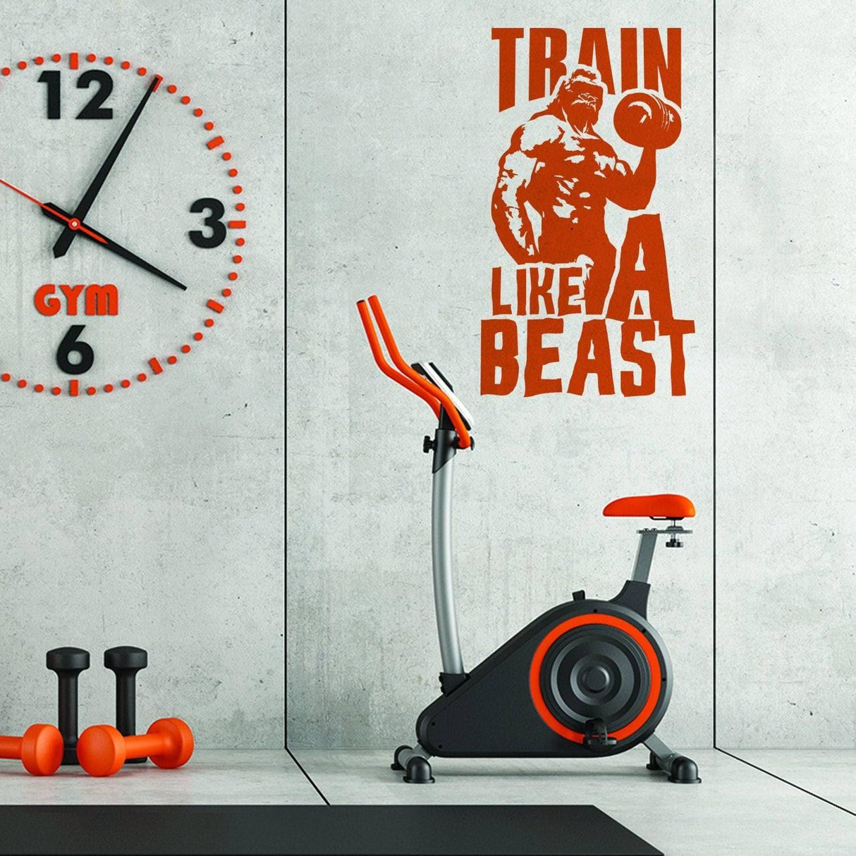 Fitness Gym Wall Workout Decor Vinyl Decal - Inspirational Motivational Sports Stickers Quotes For Exercise Room Beast Mode Sticker Decals - Decords