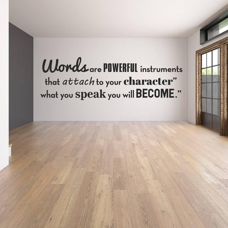 Inspirational Wall Vinyl Quote Sticker - Motivational Positive Inspiration Decal - Motivating Bedroom Classroom Saying - Words Are Powerful - Decords