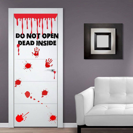 Zombie Bathroom Door Sticker - Toilet Decor Vinyl Halloween Decal - Diy Blood Hand Stickers Hands Decals - Scary Vampire Walking Dead Mural - Decords