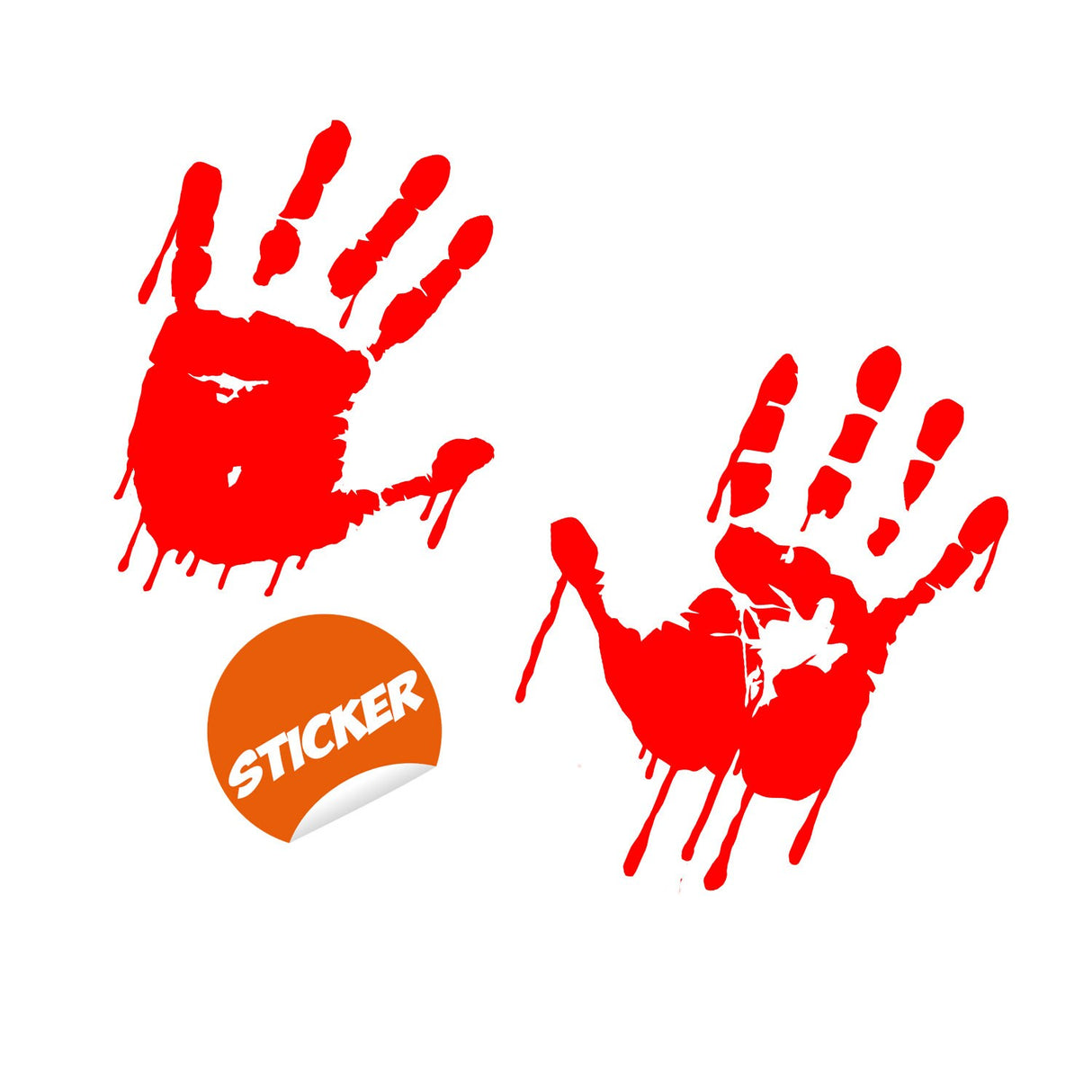 50%OFF - 8" Bloody Hands Decal - Red Vinyl Zombie Blood Sticker Decor - Window Halloween Accent - Vampire Horror Slimy Bleeding Effect