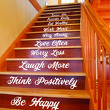Stair Riser Step Quotes Vinyl Decals - Home Staircase Stairway Family Sayings Stickers