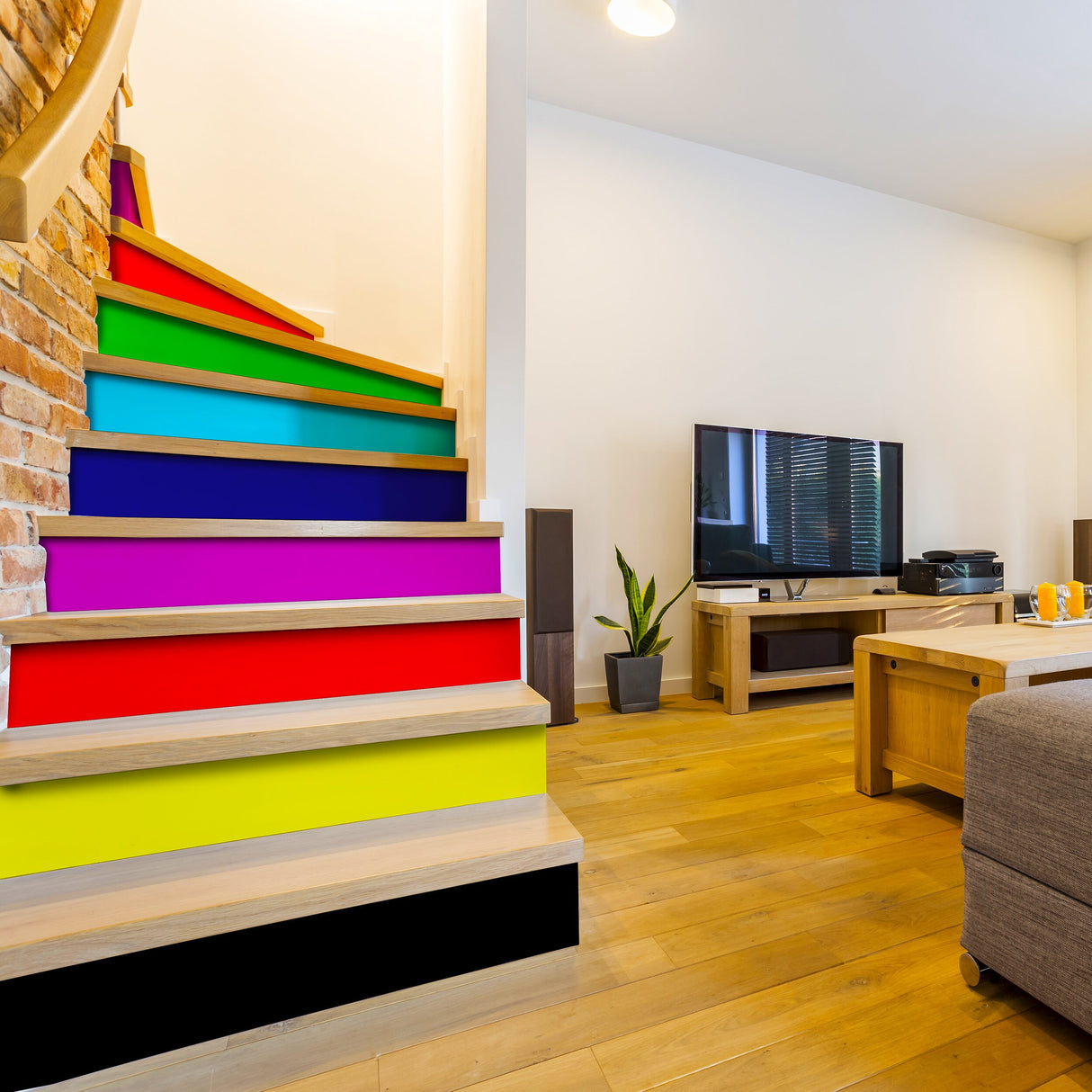 Rainbow Stair Riser Stickers - Decoration Strips Stairway Ladder Steps