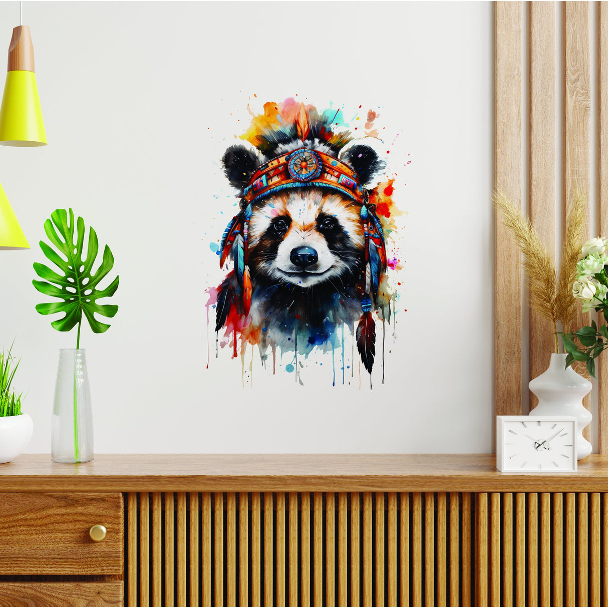 Panda-themed Wall Sticker, Removable Paradise Panda Decal for Wall Decor