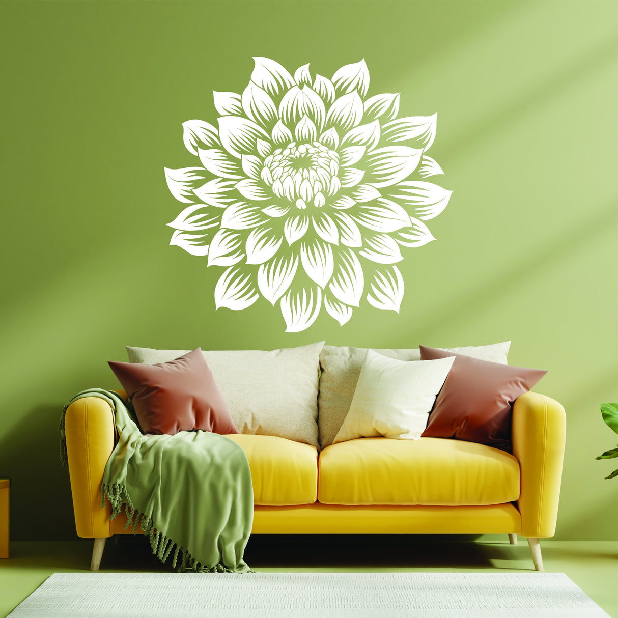 Large Vinyl Flower Wall Decal - Elegant Floral Wall Sticker - Home Decor Accent - Artistic Botanical Bedroom Design - Living room Decoration