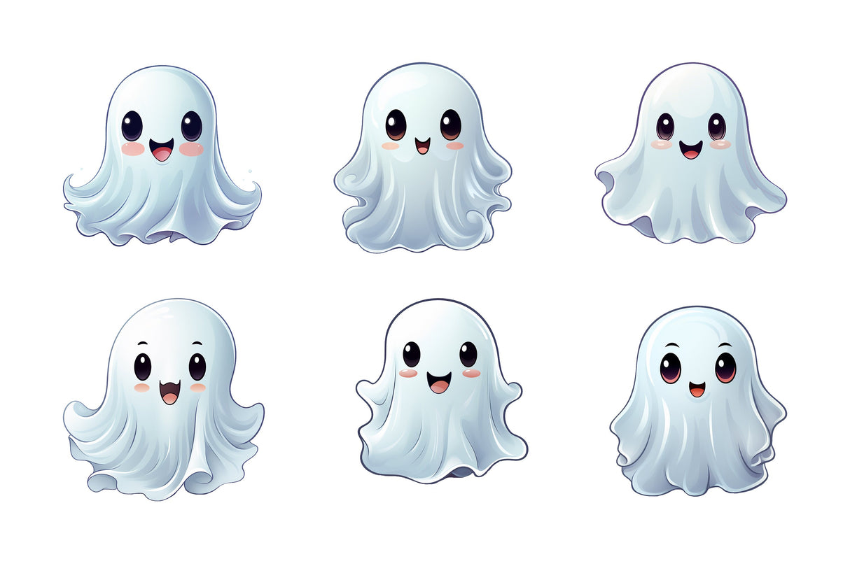12x Frosted Ghost Window Sticker Set - Etched Halloween Cute Ghosted Decorations Decals - Adorable Specter Decals for Festive Home Decor