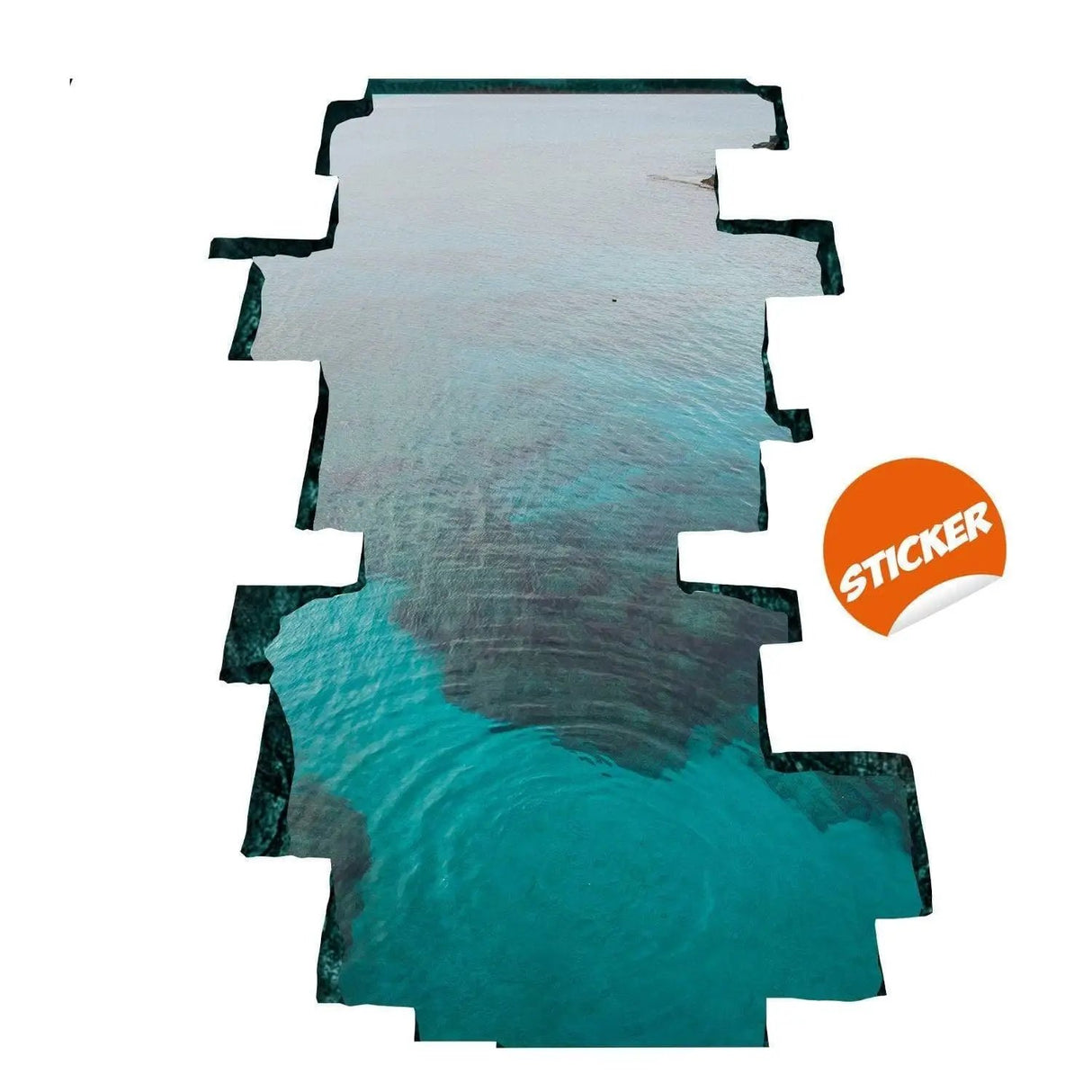 3d Floor Ocean Vinyl Sticker - Porthole Effect Decor Art Decal - Illusion For Bedroom Mural - 3d Stickers For Floor - 3d Illusion Decal - Decords