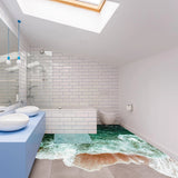 3d Sea Floor Bathroom Stickers Decor - Ocean Beach Vinyl Decals For Bathtub Bath Shower Flooring - Waterproofdecal Sticker Water Mural Art - Decords