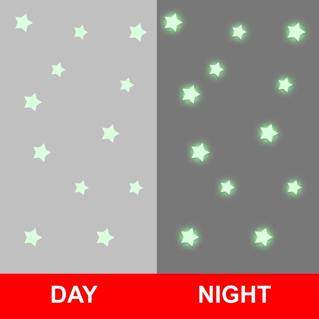 3 Sheet Glow In the Dark Stars Stickers Kids Room Decor