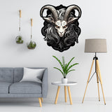 Zodiac Goat Wall Decal in Gothic Pop Surrealism Style