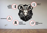 Zodiac Goat Wall Decal in Gothic Pop Surrealism Style