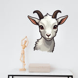 Playful Baby Goat Wall Sticker - Cartoonish Style Goat Decal