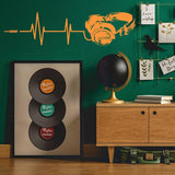 Headphone Vinyl Wall Sticker - Music Art Dj Diecut Weatherproof Decal - Silhouette Cut Decor Mural - Music Sticker - Headphone Sticker - Decords