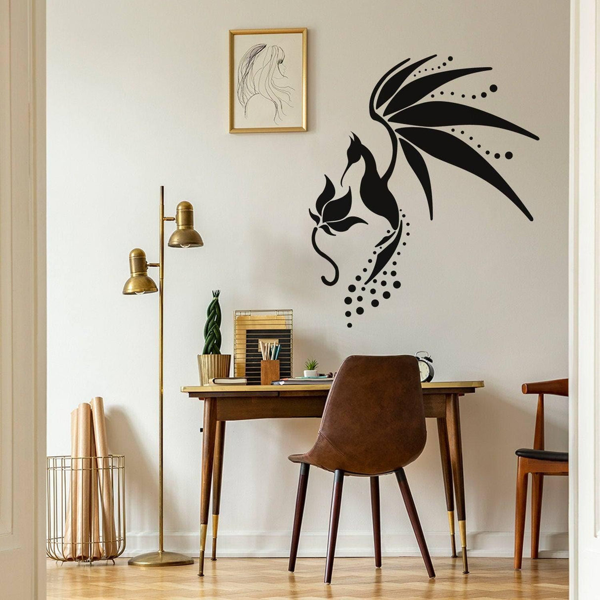 Hummingbird Wall Vinyl Sticker - Colibri Art Decor Humming Bird Cute Colorful Home Decal Gift - Waterproof Flying Tropical Exotic Baby Mural - Decords