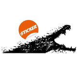 Aligator Wall Sticker - Gator Vinyl Decal - Boy Or Girl Cut Glossy Black Alligator Mural - Pro Decor Scary Crocodile Stickers - Decords