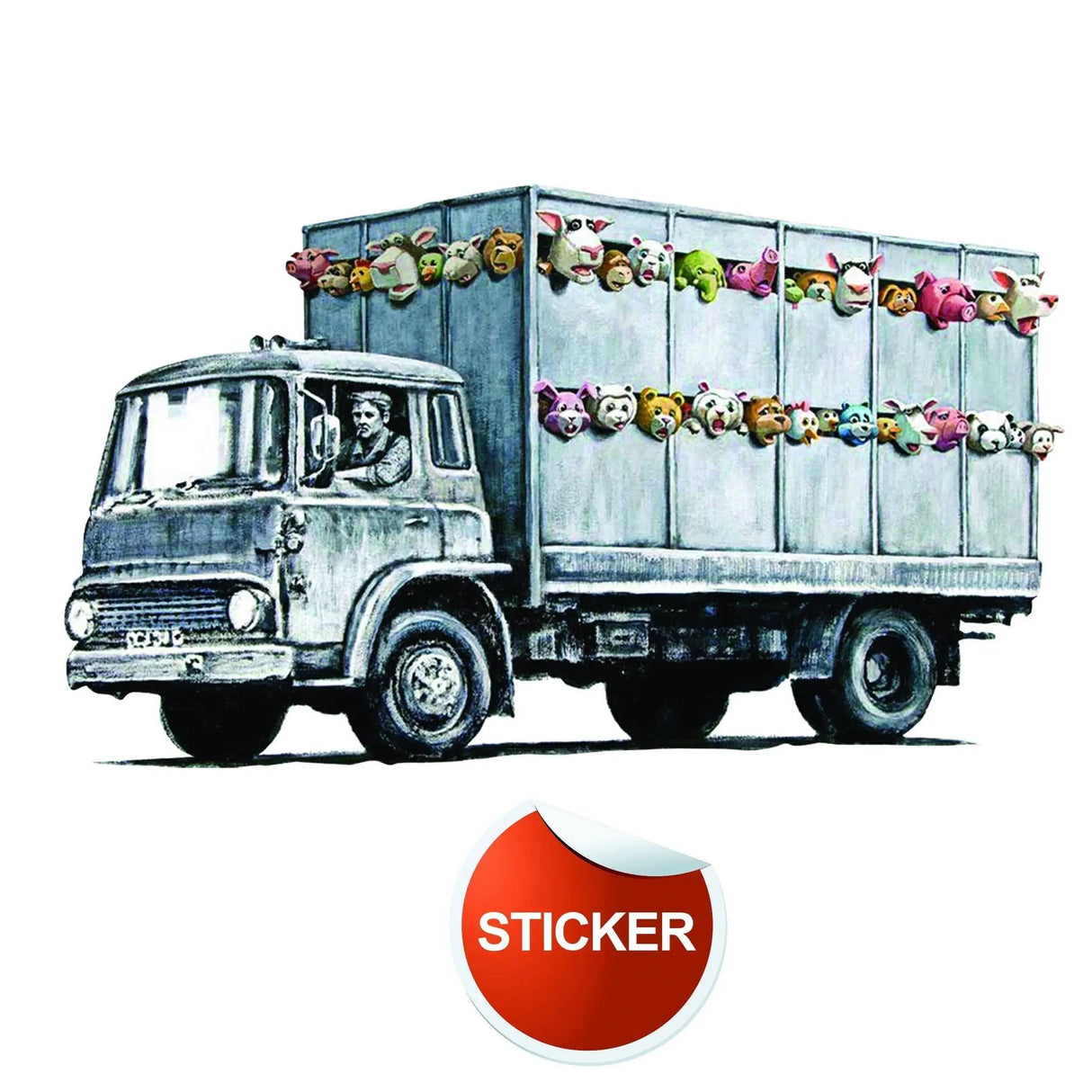 Banksy Animal Truck Vinyl Wall Sticker - Art Home Decor Cool And Premium Waterproof Decal - Adult Graffiti With Quality Bansky Boy Laptop - Decords