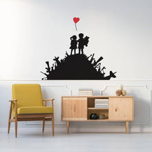 Load image into Gallery viewer, Banksy Boy And Girl Friend Wall Sticker - Kid With A Child Art Balloon Decor Room Street Graffiti Decal - Bank Ash Home Room Mural - Decords
