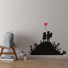 Load image into Gallery viewer, Banksy Boy And Girl Friend Wall Sticker - Kid With A Child Art Balloon Decor Room Street Graffiti Decal - Bank Ash Home Room Mural - Decords
