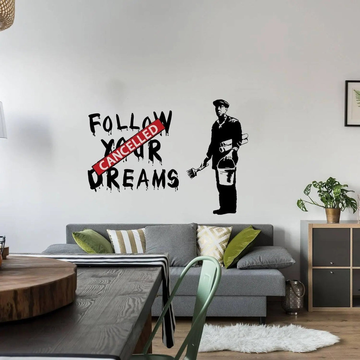 Banksy Follow Your Dreams Wall Sticker 24 x 17