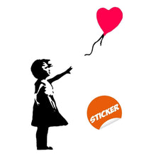 Load image into Gallery viewer, Banksy Girl With Heart Balloon Wall Sticker - Vinyl Baloon Hot Air Baby Nursery Art Decal - There Is Always Hope For Kid Home Laptop Window - Decords
