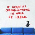 Banksy Illegal Rat Vinyl Wall Sticker - Art Home Decor Cool And Premium Waterproof Decal - Adult Graffiti With Quality Keen Bansky Laptop - Decords