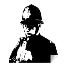 Load image into Gallery viewer, Banksy Middle Finger Art Wall Decal - Street Police Graffiti Work Policeman Sticker - Scotland Yard Cop Street Art Design Mural Home Decor - Decords

