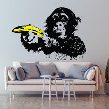 Load image into Gallery viewer, Banksy Monkey Wall Sticker - Bansky Art Vinyl Decal - Street Graffiti Focus Chimp Mural - Decords
