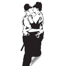 Load image into Gallery viewer, Banksy Police Kissing Wall Sticker - Street Art Peel and Stick Vinyl Decal - Cops Kiss Large Mural - Decords
