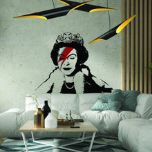 Load image into Gallery viewer, Banksy Queen Vinyl Sticker - Funny Wall Black Weatherproof Art Decal - Black Queen - Sticker Decal - Queen Sticker - Queen Decal - Decords
