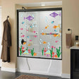 Bathroom Decor Door Vinyl Decals - Funny Bath Room Art For Shower Doors - Cute Ideas Kids Stickers Prints - Home Themes Fun Glass Murals - Decords