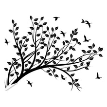Load image into Gallery viewer, Branch Wall Tree Sticker Vinyl Decal - Bird Kids Room Decals - Girls Nursery Birds Flower Baby Art Mural - Leaves Decor Girl Removable Decal - Decords
