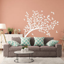 Load image into Gallery viewer, Branch Wall Tree Sticker Vinyl Decal - Bird Kids Room Decals - Girls Nursery Birds Flower Baby Art Mural - Leaves Decor Girl Removable Decal - Decords
