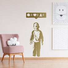 Load image into Gallery viewer, Crying Boy With Cellphone Banksy Wall Sticker - Facebook Phone Gift For Party Mac Decal - Sign Street Art Face Friend Cell Book Mural - Decords
