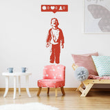 Crying Boy With Cellphone Banksy Wall Sticker - Facebook Phone Gift For Party Mac Decal - Sign Street Art Face Friend Cell Book Mural - Decords