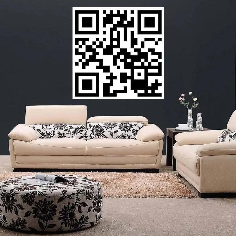 Custom Qr Code Sticker - Personalized Design Scan Wall Business Vinyl Waterproof Decal - Stick Art Scanner Square Scanning Personal Label - Decords