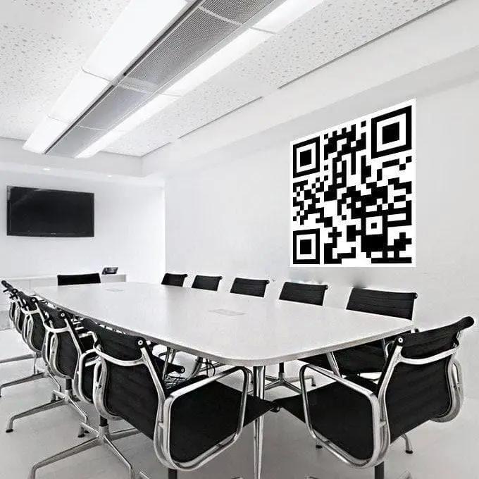 Custom Qr Code Sticker - Personalized Design Scan Wall Business Vinyl Waterproof Decal - Stick Art Scanner Square Scanning Personal Label - Decords
