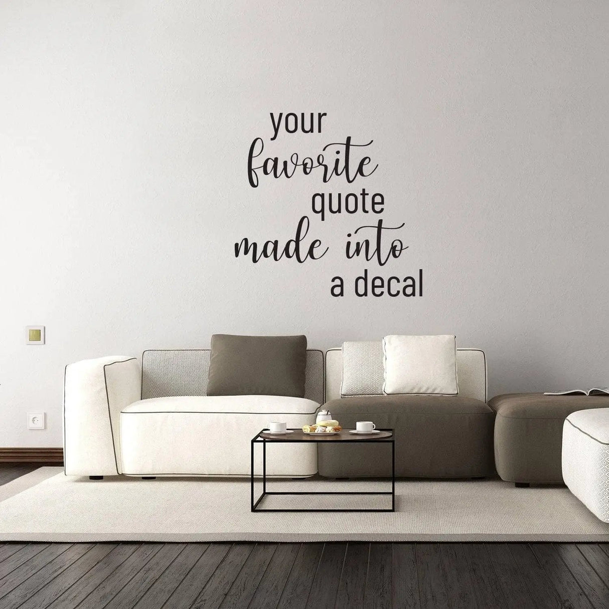 Custom Wall Decal Quote Vinyl Sticker - Personalised Family Baby Living Room Kitchen Bedroom Decor Quotes Stickers Home Black Your Own Sign - Decords