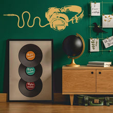 Load image into Gallery viewer, Headphone Vinyl Wall Sticker - Music Art Dj Diecut Weatherproof Decal - Silhouette Cut Decor Mural - Music Sticker - Headphone Sticker - Decords
