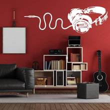Load image into Gallery viewer, Headphone Vinyl Wall Sticker - Music Art Dj Diecut Weatherproof Decal - Silhouette Cut Decor Mural - Music Sticker - Headphone Sticker - Decords
