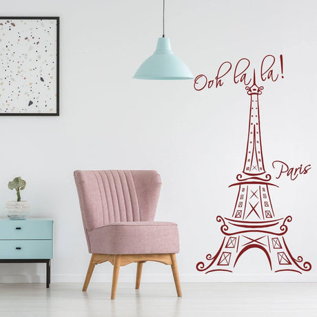 Eiffel Tower Wall Stickers - Paris Vinyl Decal - France Cute Travel Art Sticker - French Tour Waterproof 3d Decor Mural Gift Interior Decals - Decords