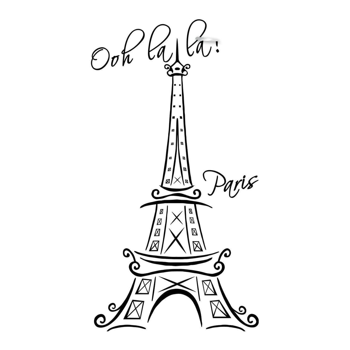 Eiffel Tower Wall Stickers - Paris Vinyl Decal - France 42 x 79