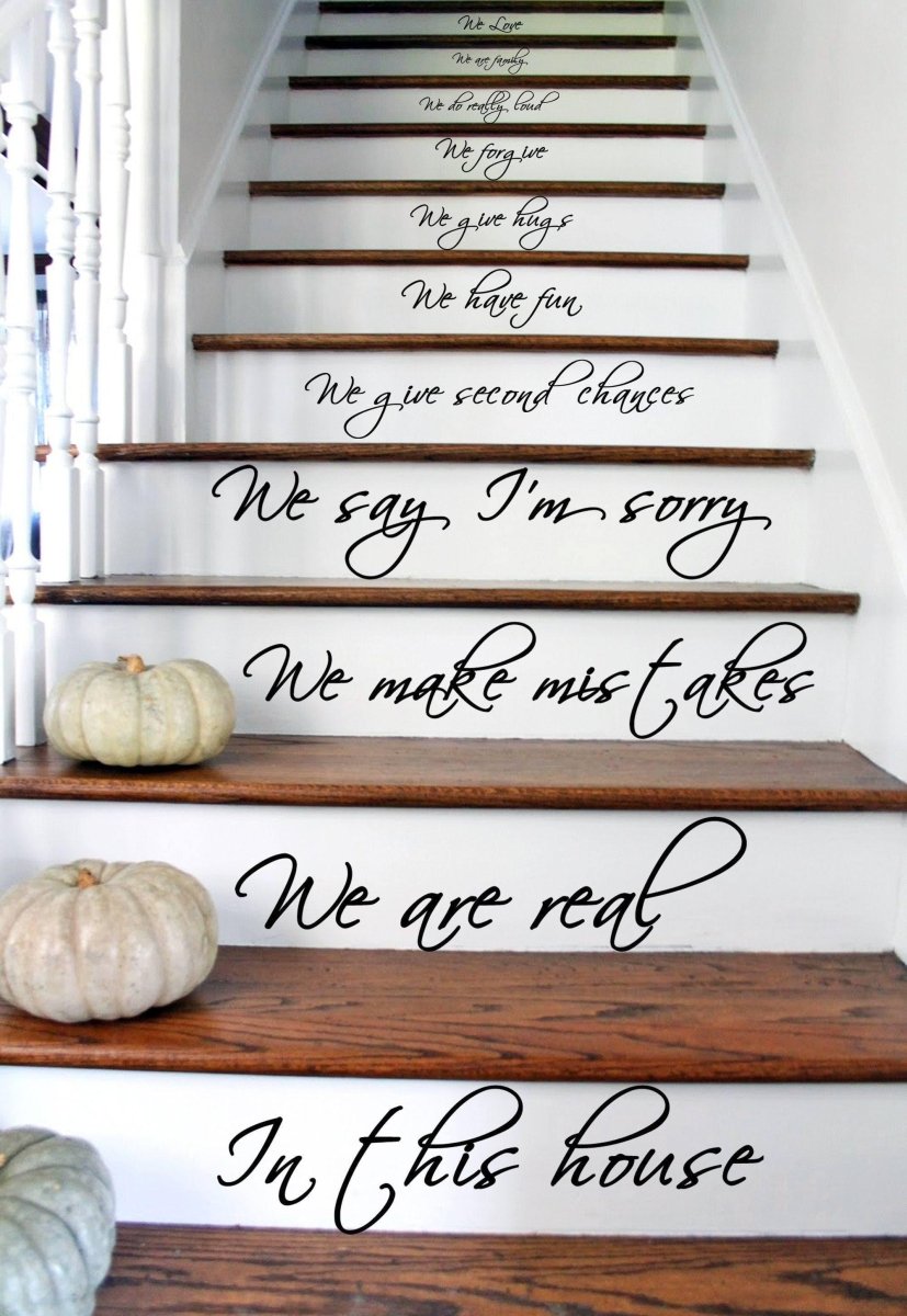 In This House Stair Decals - Vinyl Stickers for Stairs – Decords