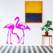 Load image into Gallery viewer, Flamingo Decal Pink Sticker - Tropical Art Cute Wall Decor Vinyl Stickers - Animal Funny Bird Home Deco Die Cut Nursery Silhouette Flamingos - Decords
