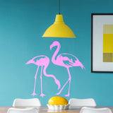 Flamingo Decal Pink Sticker - Tropical Art Cute Wall Decor Vinyl Stickers - Animal Funny Bird Home Deco Die Cut Nursery Silhouette Flamingos - Decords