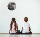 Full Moon Wall Sticker - Moon Back Phase Decal - Large Space Art Decor Vinyl Mural For Kid Room And Bedroom - Decords