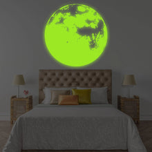 Load image into Gallery viewer, Glow In Dark Moon Wall Decor Decal - Nigh Light Full Large Sticker For Nursery Baby Kids Room - Glowing Neon Art Home Removable Vinyl - Decords
