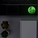 Glow in The Dark Laptop Vinyl Decal - Glowing Full Moon Sticker - NASA Nerd Moon Neon Green Light Stickers - Luminous Lunar Shine Decals - Decords