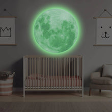 Load image into Gallery viewer, Glow In The Dark Moon Wall Sticker - Glowing Ceiling Decal For Kid Room Bedroom The Light Decor - 3d Large Vinyl Full Night Decoration Art - Decords
