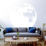 Glow In The Dark Moon Wall Sticker - Glowing Ceiling Decal For Kid Room Bedroom The Light Decor - 3d Large Vinyl Full Night Decoration Art - Decords