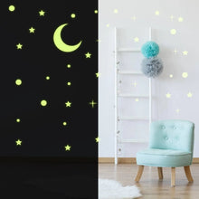 Load image into Gallery viewer, Glowing Ceiling Stickers- Starry Sky Wall Decal - Glow in the Dark Stars Crescent Sticker - Moonlight Luminescent Mural + Free Decal Gift! - Decords

